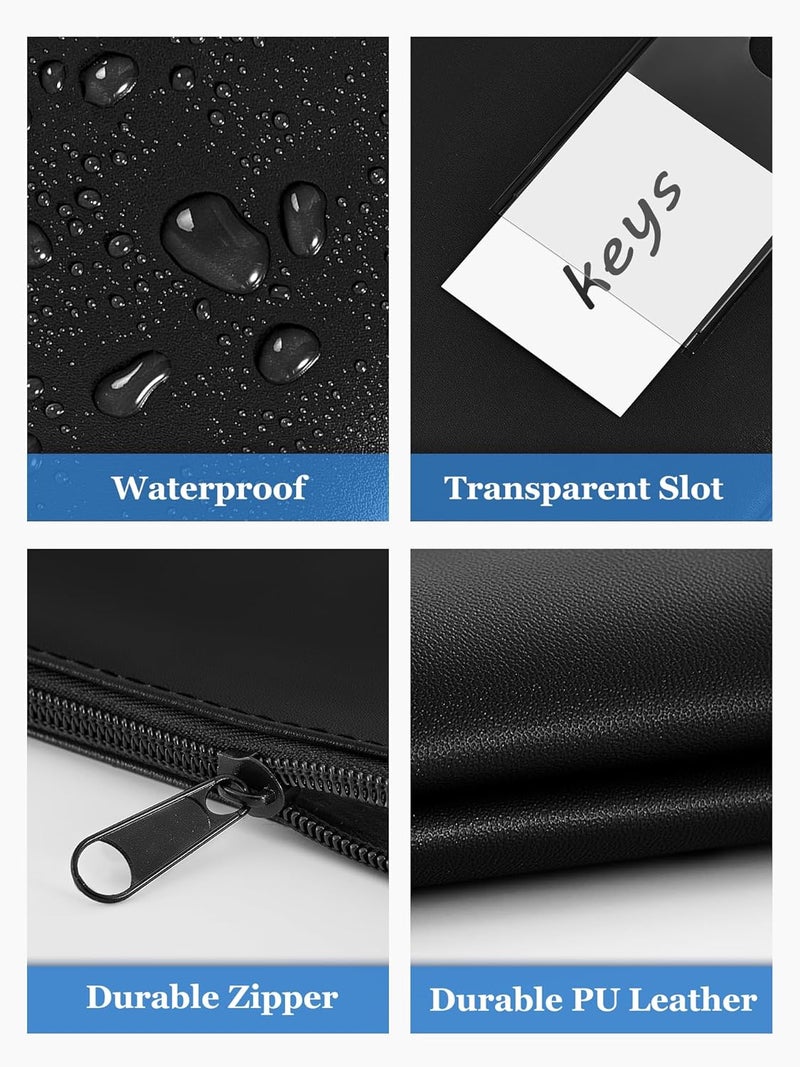 SMARTAKE 5-Pack Bank Deposit Money Bags with Zipper, PU Leather Bags Cash Wallet Pouches with Label, for Coins, Cosmetics, Invoice, Bills, Tools, 11.5 x 6.2 Inches, 5 Colors - Image 4